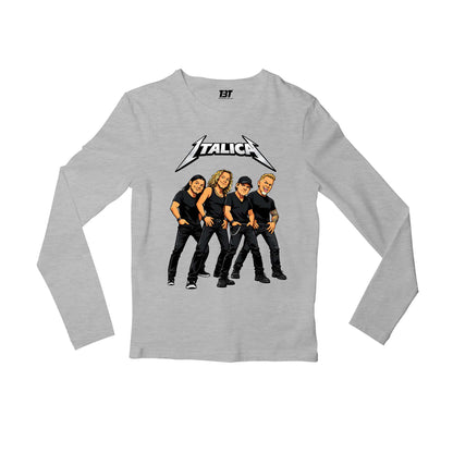 metallica italica full sleeves long sleeves music band buy online united states usa the banyan tee tbt men women girls boys unisex gray 