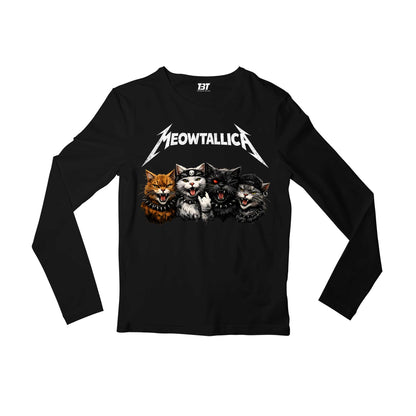 metallica meowtallica full sleeves long sleeves music band buy online united states usa the banyan tee tbt men women girls boys unisex black 