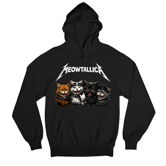 metallica meowtallica hoodie hooded sweatshirt winterwear music band buy online united states usa the banyan tee tbt men women girls boys unisex black 