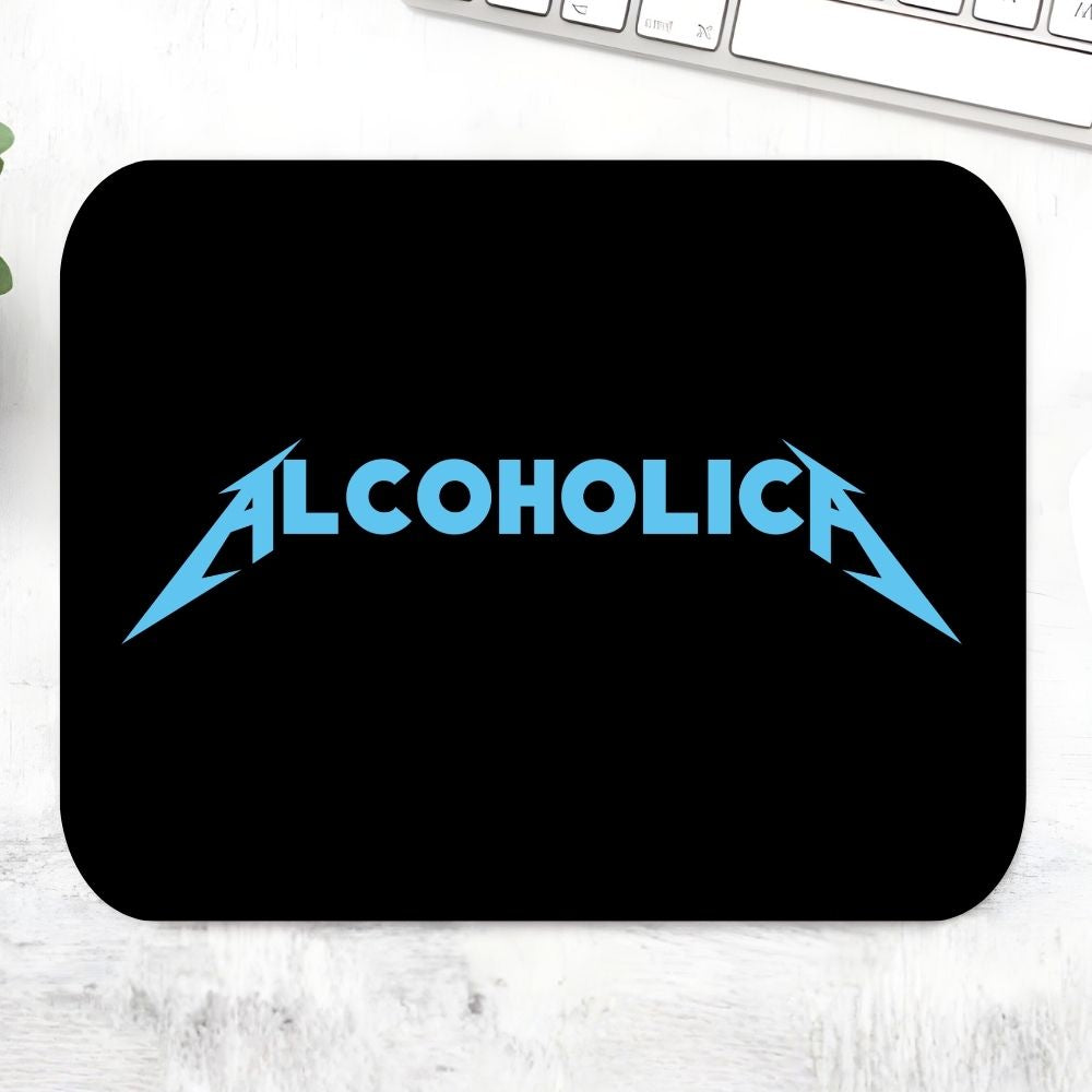 metallica alcoholica mousepad logitech large anime music band buy online united states usa the banyan tee tbt men women girls boys unisex  