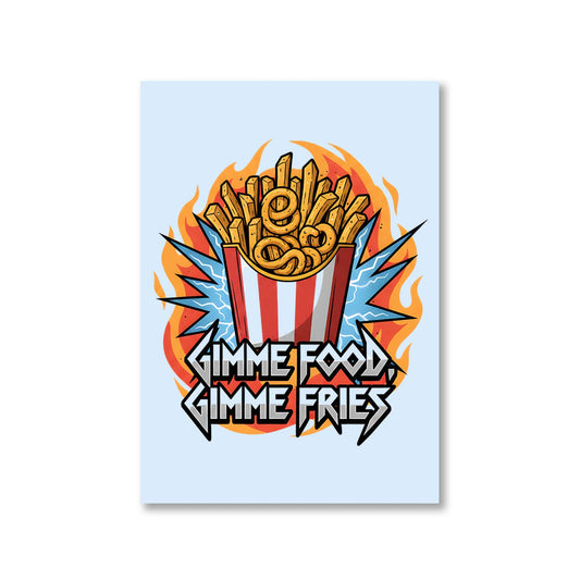 metallica gimme food gimme fries poster wall art buy online united states usa the banyan tee tbt 8 x 10 