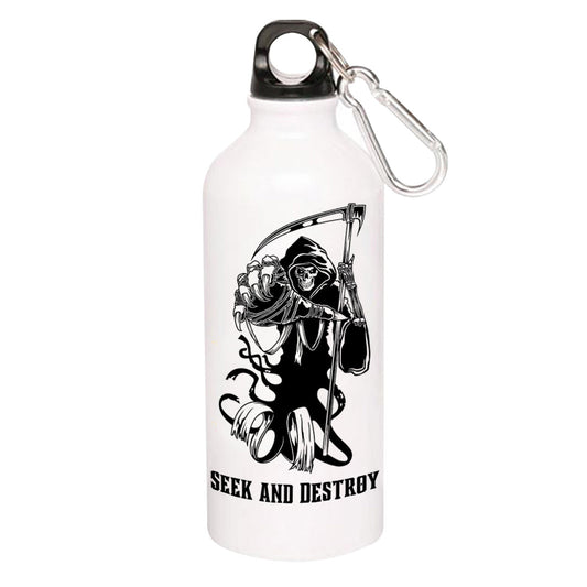 metallica seek & destroy sipper steel water bottle flask gym shaker music band buy online india the banyan tee tbt men women girls boys unisex