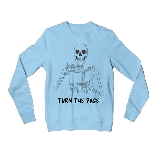 metallica turn the page meme sweatshirt upper winterwear music band buy online united states of america usa the banyan tee tbt men women girls boys unisex baby blue 