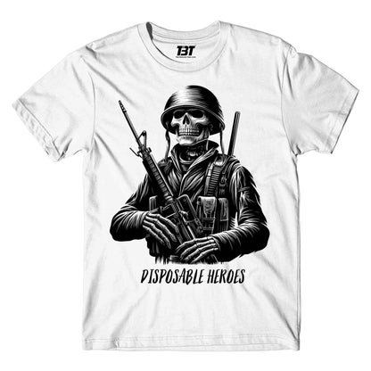 metallica disposable heroes t-shirt music band buy online united states of america usa the banyan tee tbt men women girls boys unisex white