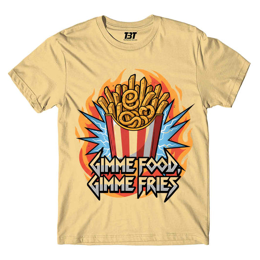metallica gimme food gimme fries t-shirt music band buy online united states usa the banyan tee tbt men women girls boys unisex beige 
