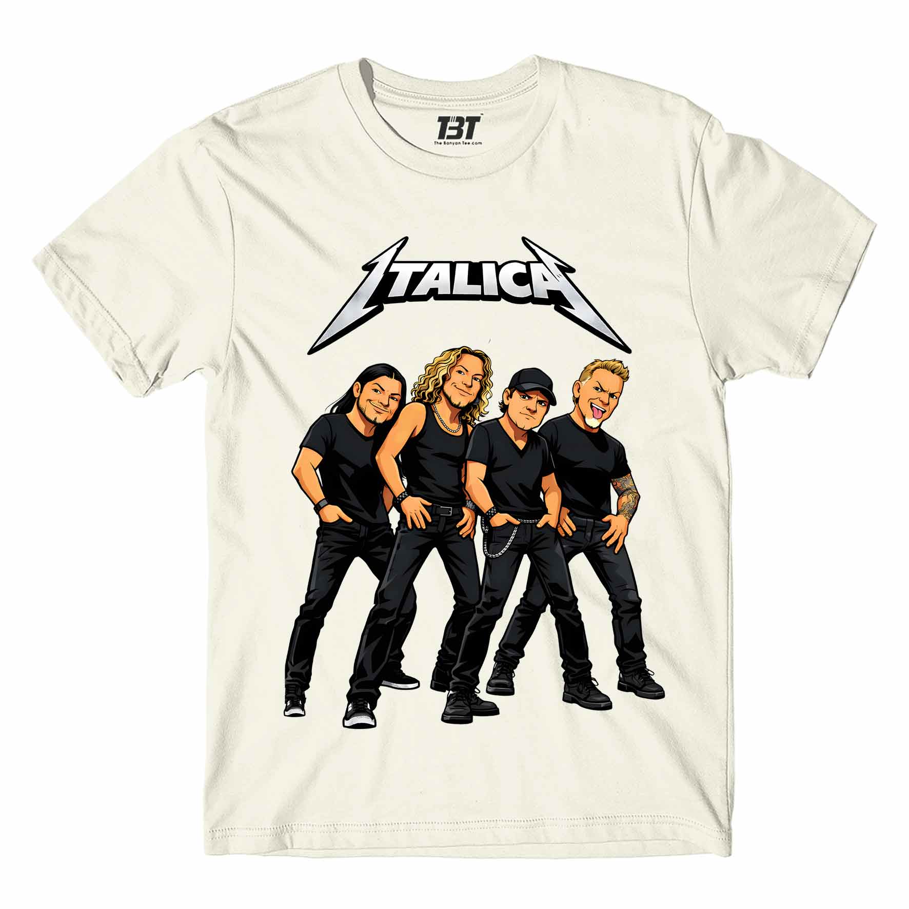 metallica italica t-shirt music band buy online united states usa the banyan tee tbt men women girls boys unisex off white 