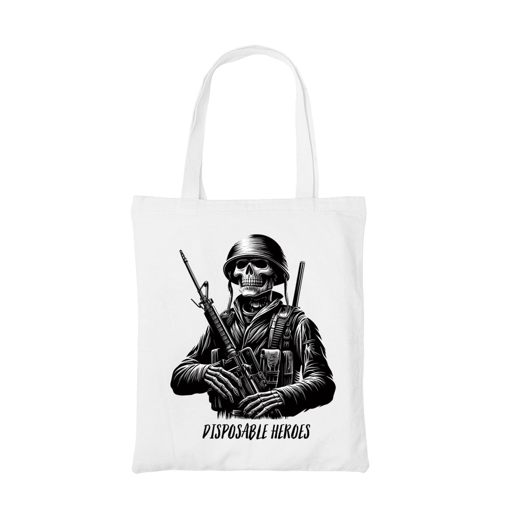 metallica disposable heroes tote bag cotton printed music band buy online united states usa the banyan tee tbt men women girls boys unisex