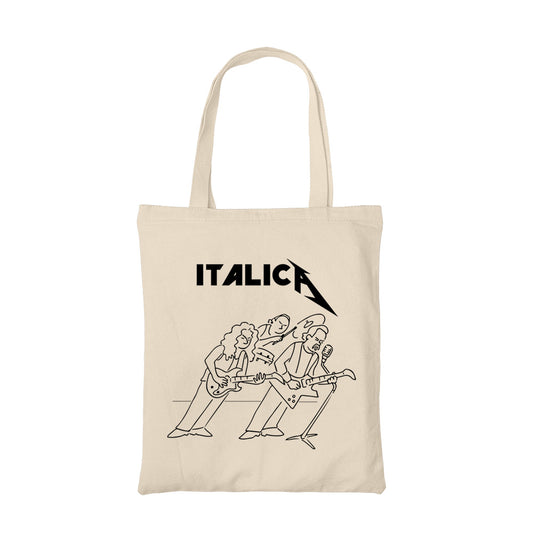 metallica italica tote bag hand printed cotton women men unisex