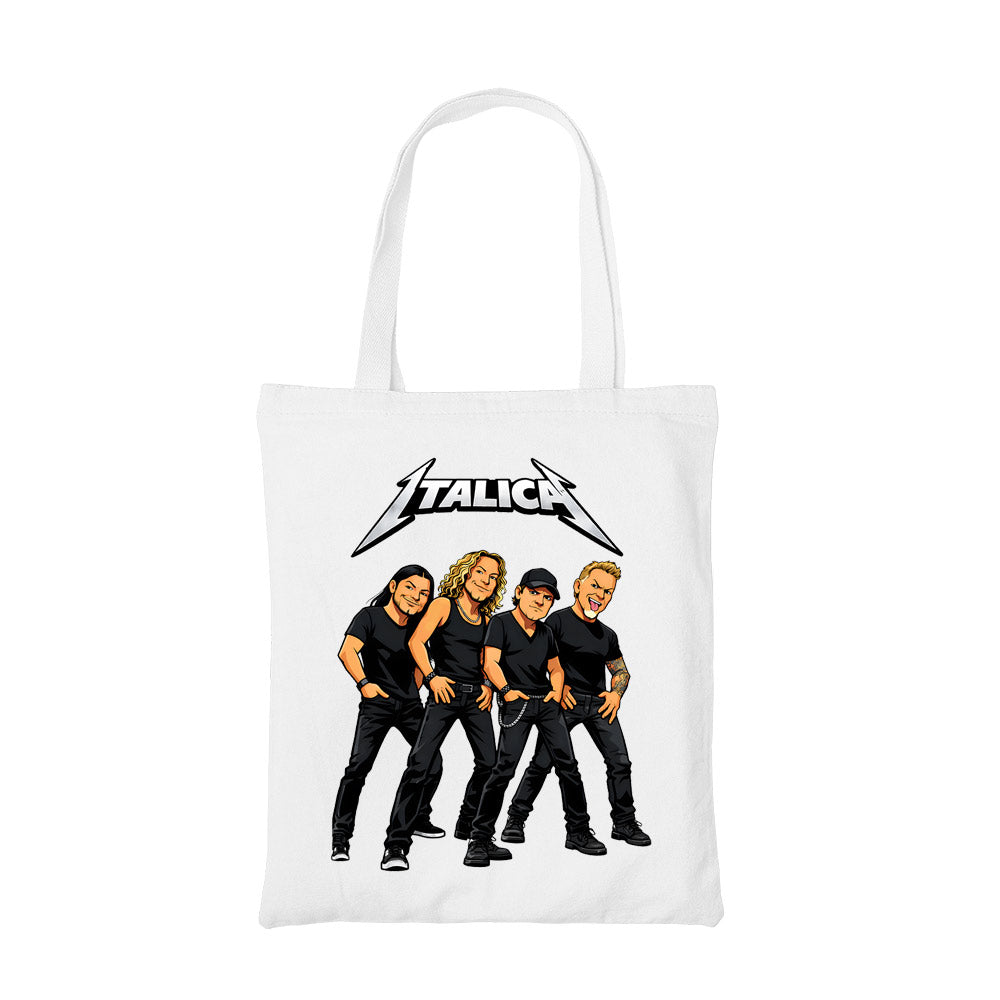 metallica italica tote bag cotton printed music band buy online united states usa the banyan tee tbt men women girls boys unisex  