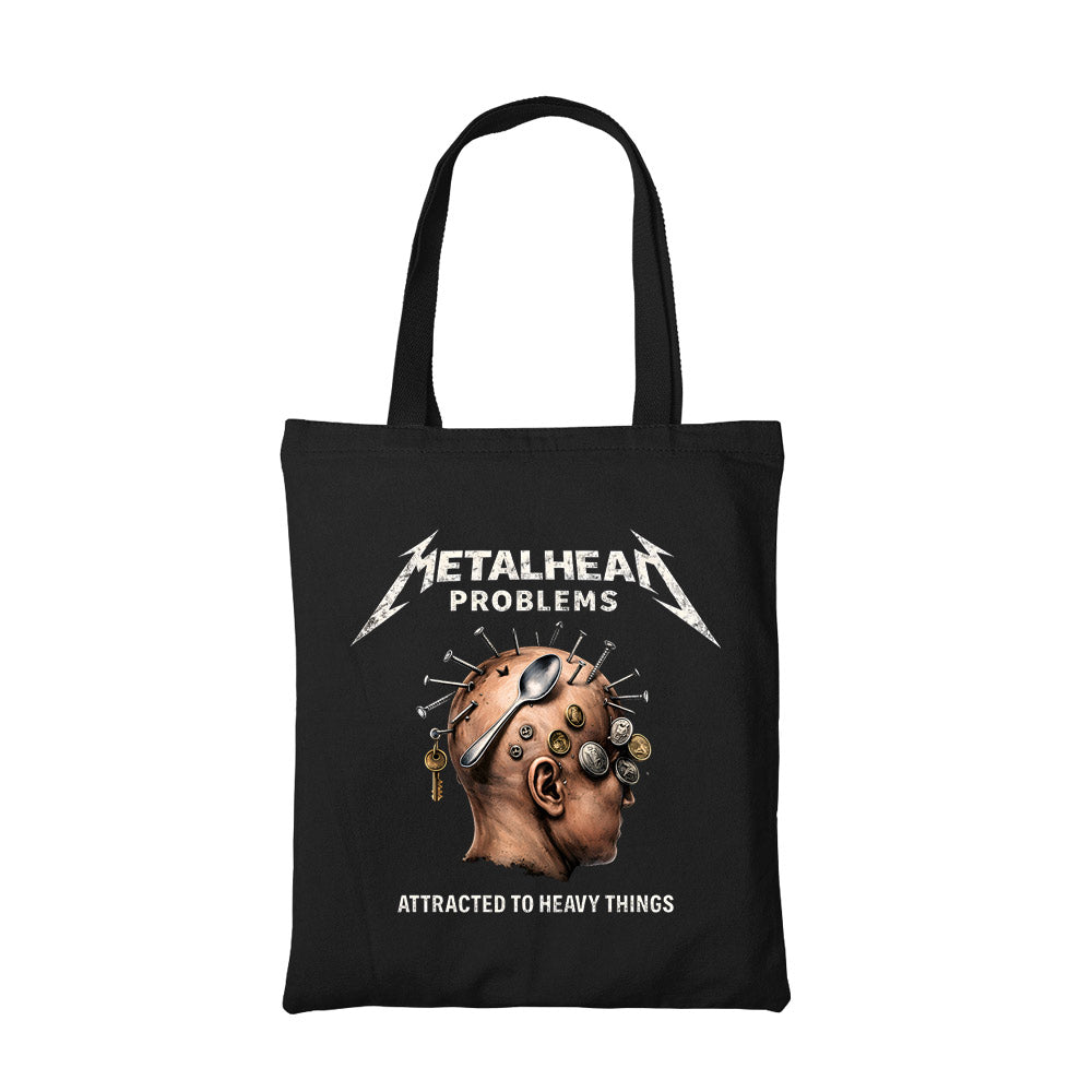 metallica metalhead problems tote bag cotton printed music band buy online united states usa the banyan tee tbt men women girls boys unisex  