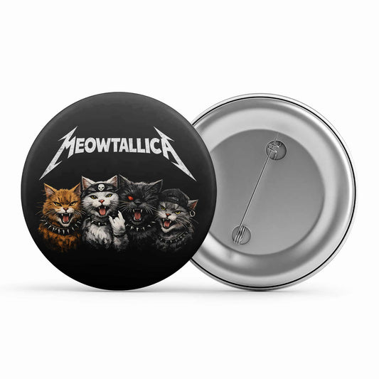 metallica meowtallica badge pin button music band buy online united states usa the banyan tee tbt men women girls boys unisex  
