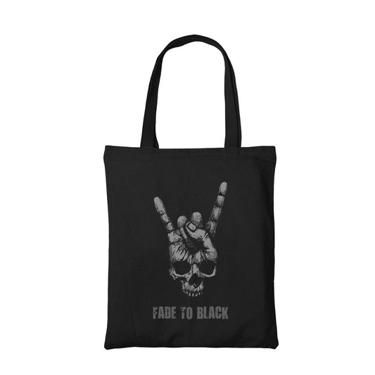 metallica fade to black tote bag hand printed cotton women men unisex