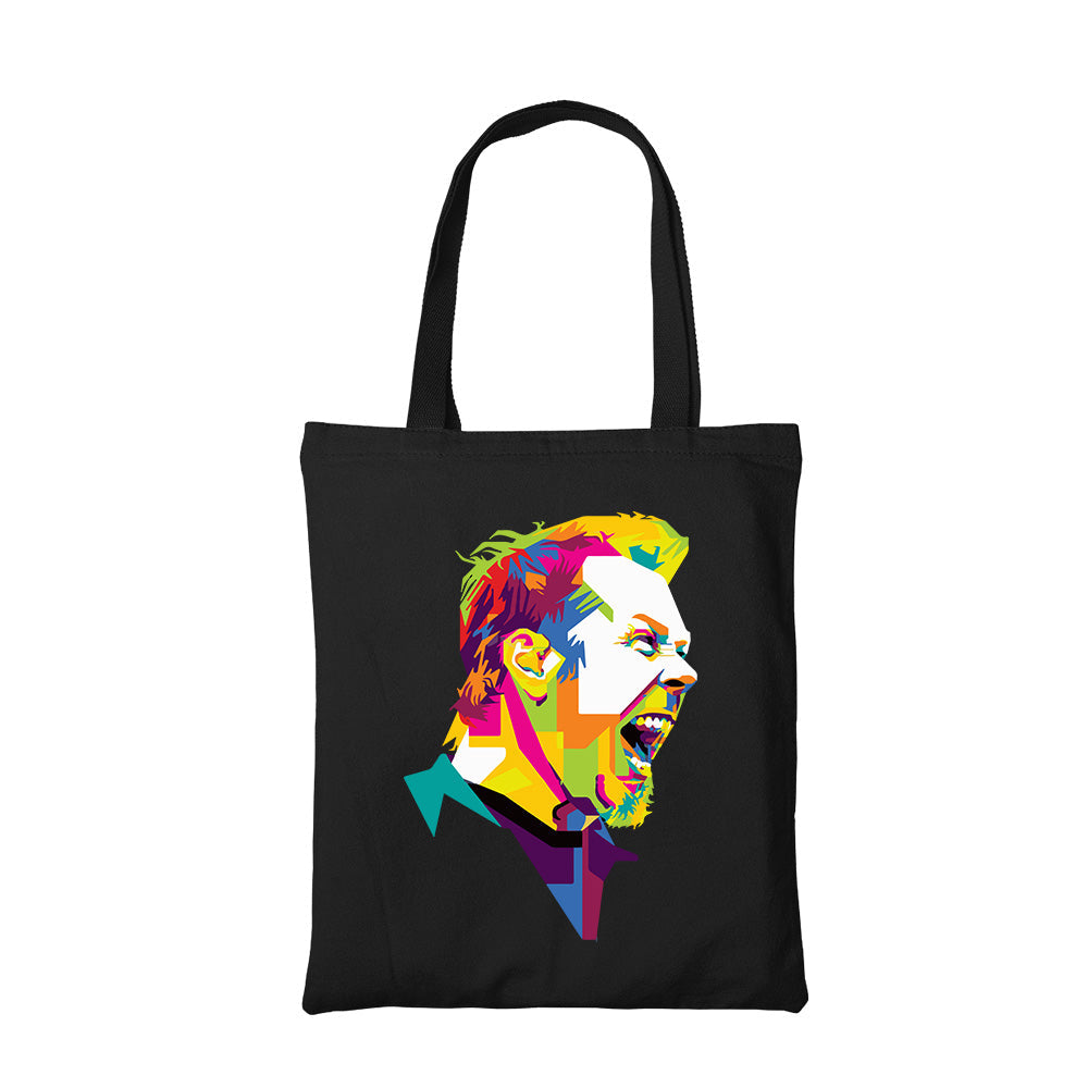 metallica james tote bag hand printed cotton women men unisex