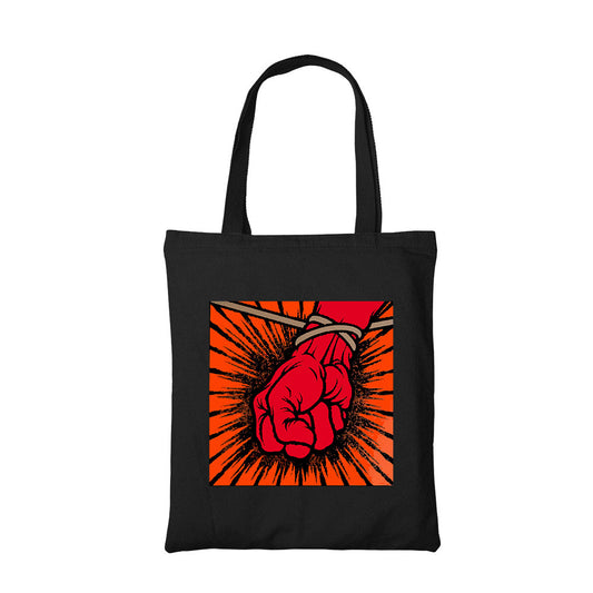 metallica st. anger tote bag hand printed cotton women men unisex