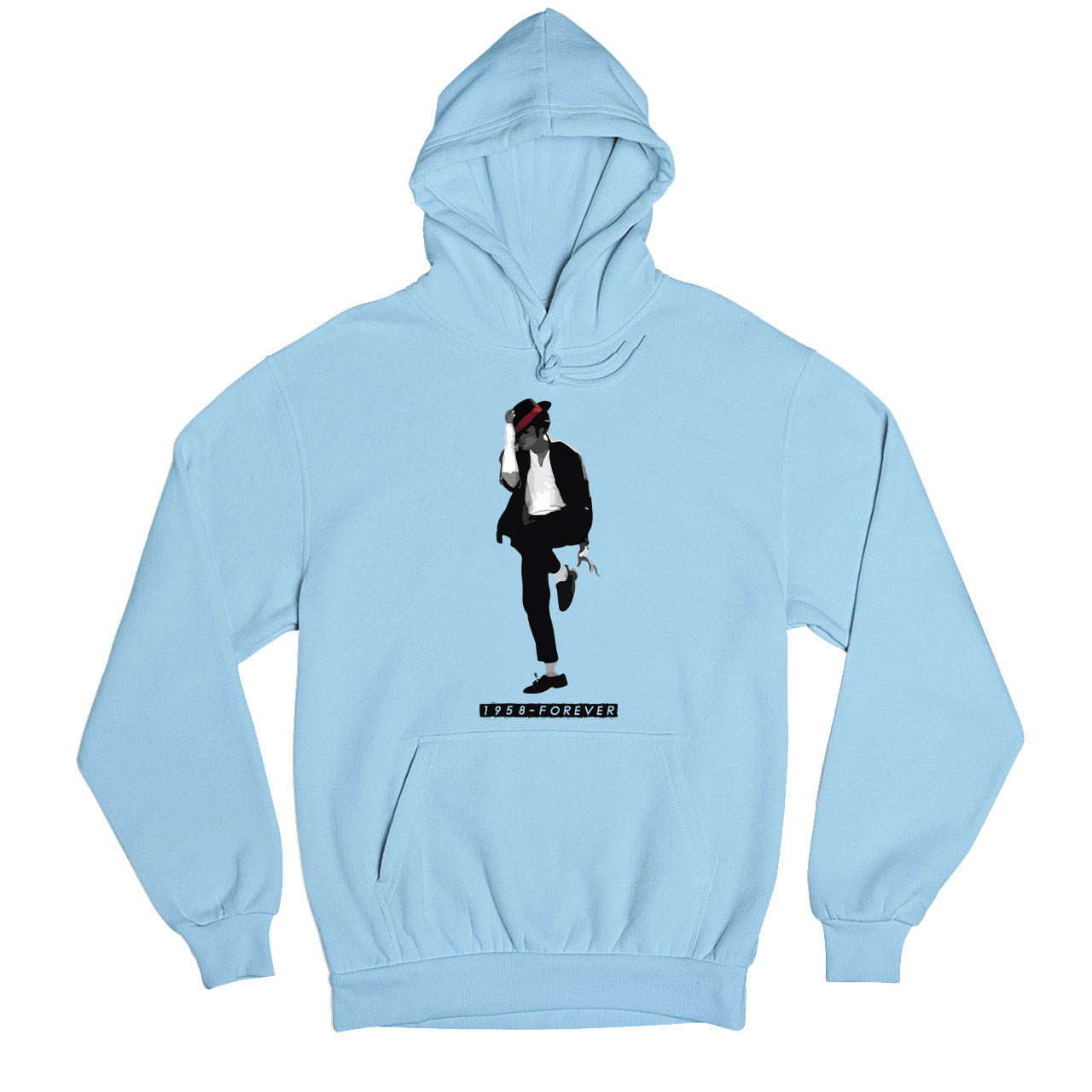 michael jackson 1958 - forever hoodie hooded sweatshirt winterwear music band buy online united states usa the banyan tee tbt men women girls boys unisex baby blue