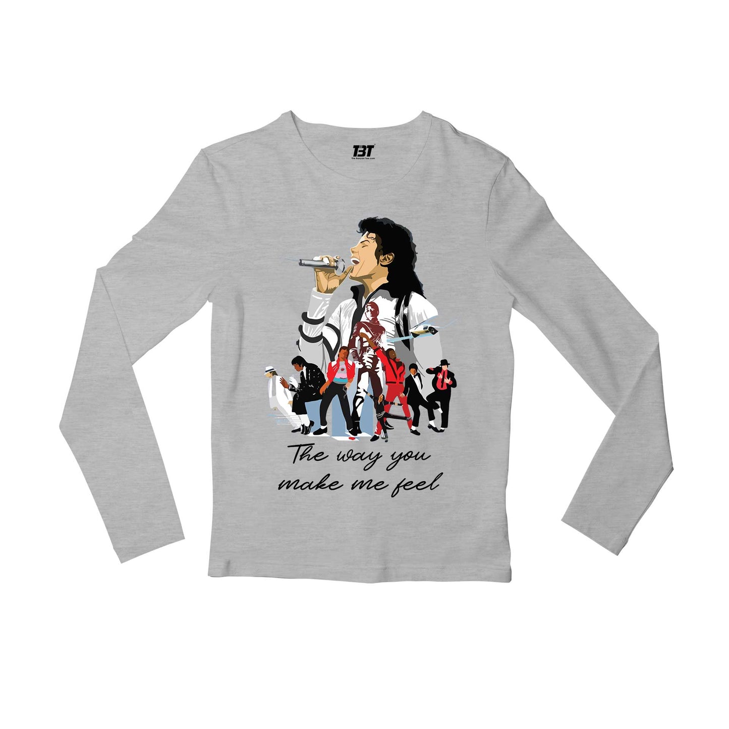 michael jackson the way you make me feel full sleeves long sleeves music band buy online india the banyan tee tbt men women girls boys unisex gray