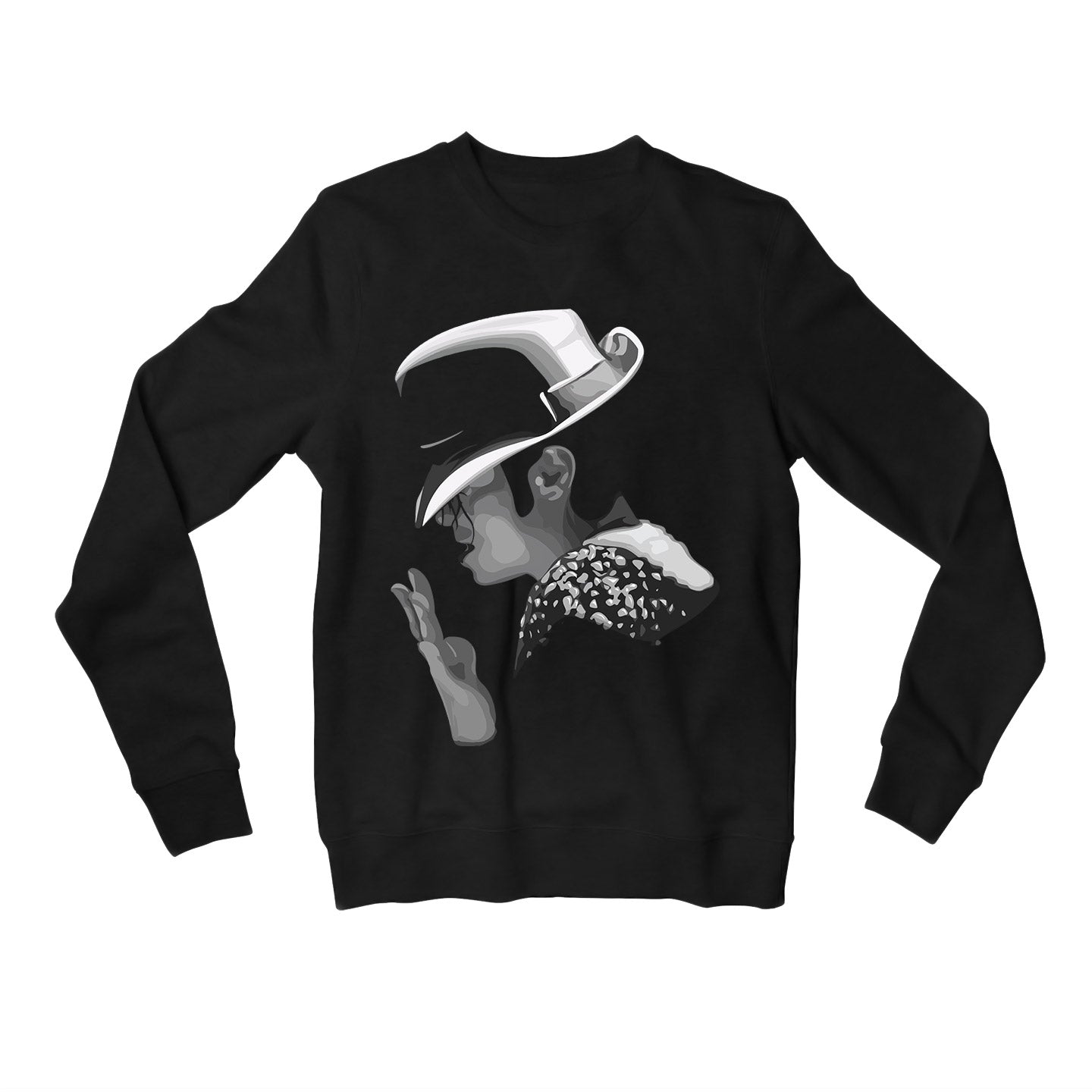 michael jackson artwork sweatshirt upper winterwear music band buy online united states of america usa the banyan tee tbt men women girls boys unisex black