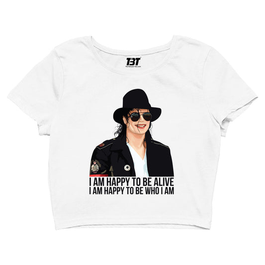 michael jackson happy to be who i am crop top music band buy online united states of america usa the banyan tee tbt men women girls boys unisex white