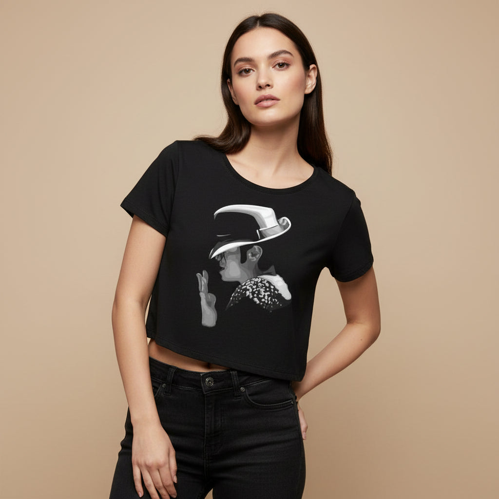 michael jackson artwork crop top music band buy online united states of america usa the banyan tee tbt men women girls boys unisex black