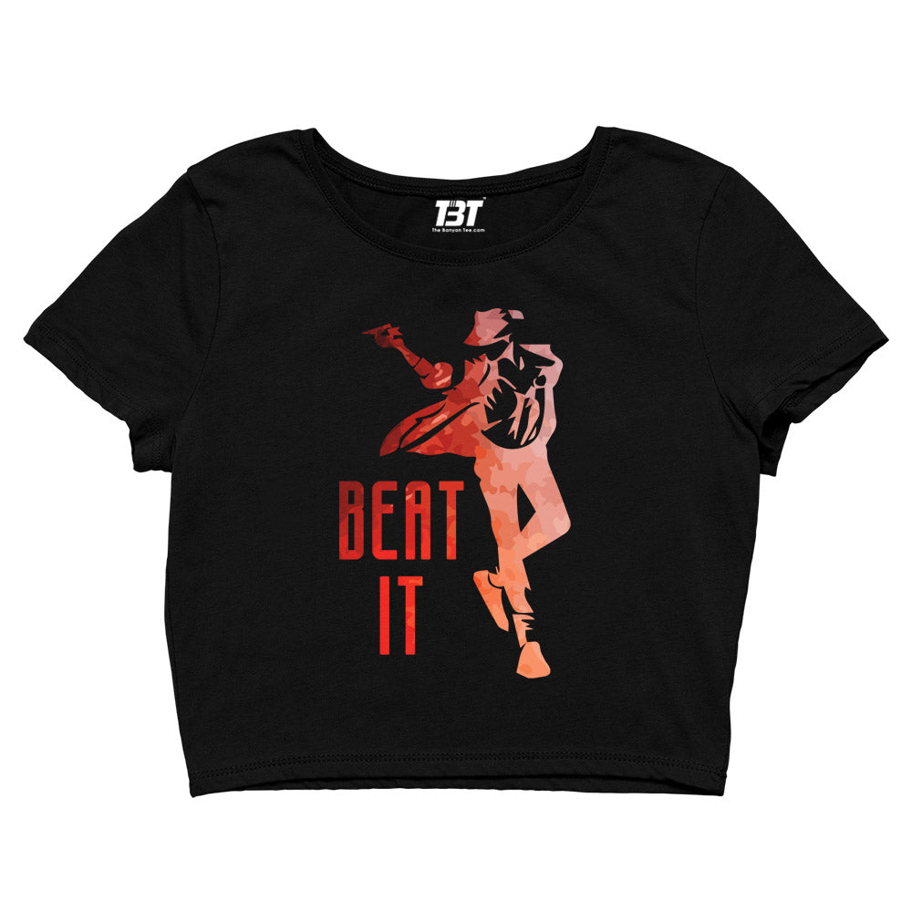 michael jackson beat it crop top music band buy online united states of america usa the banyan tee tbt men women girls boys unisex black