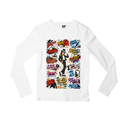 michael jackson mj scribble full sleeves long sleeves music band buy online united states usa the banyan tee tbt men women girls boys unisex white 