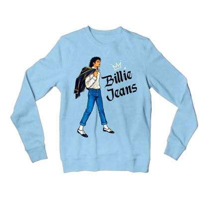 michael jackson billie jeans  sweatshirt upper winterwear music band buy online united states usa the banyan tee tbt men women girls boys unisex baby blue 