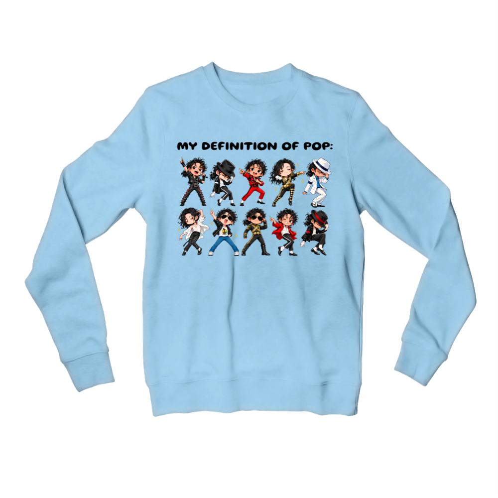 michael jackson my definition of pop sweatshirt upper winterwear music band buy online united states usa the banyan tee tbt men women girls boys unisex baby blue 