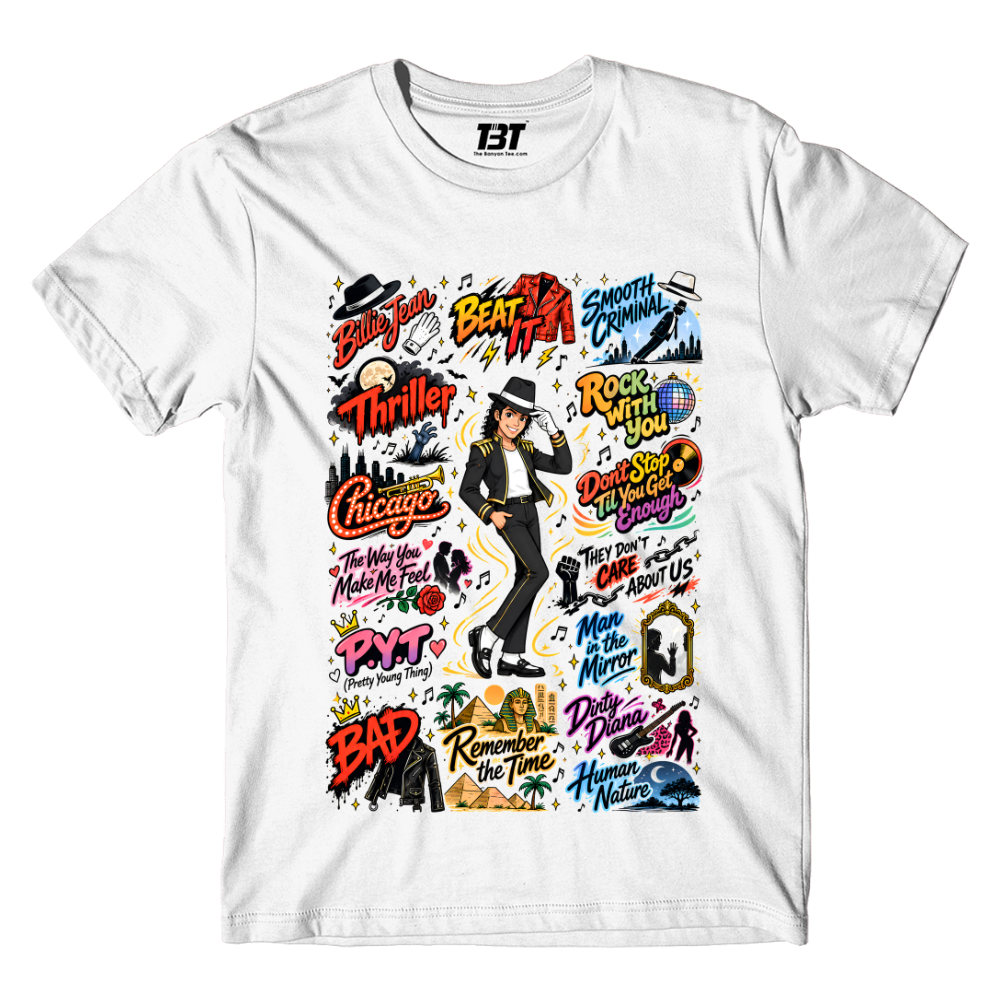 michael jackson mj scribble t-shirt music band buy online united states usa the banyan tee tbt men women girls boys unisex white 