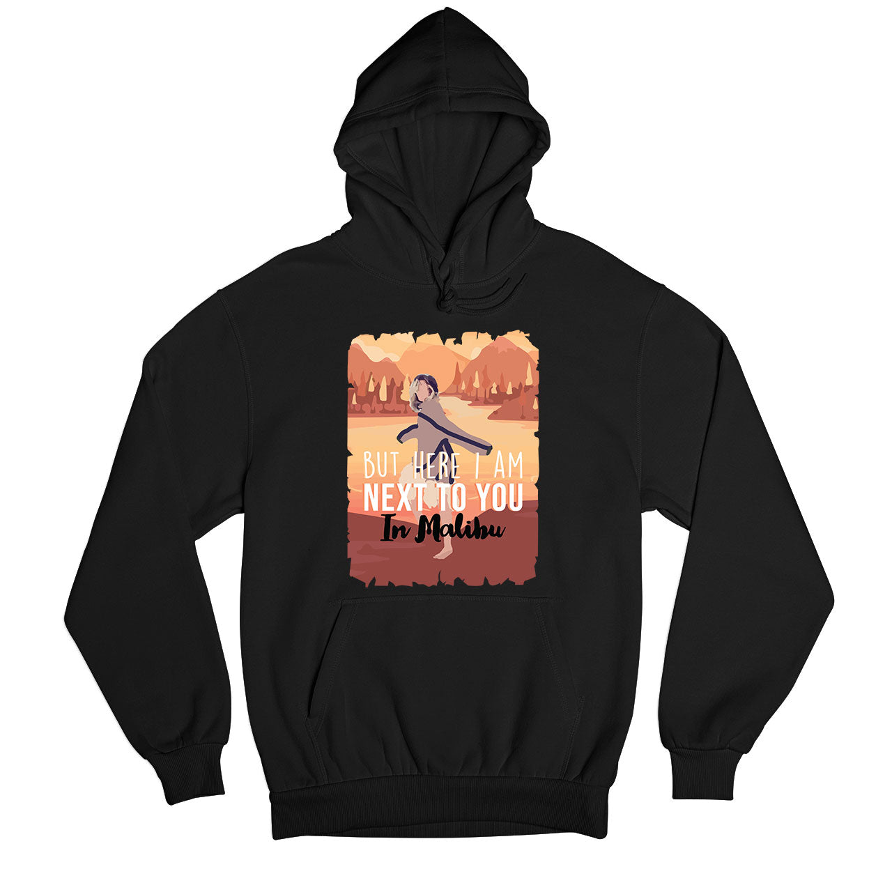 miley cyrus malibu hoodie hooded sweatshirt winterwear music band buy online united states usa the banyan tee tbt men women girls boys unisex black but here i am next to you in malibu