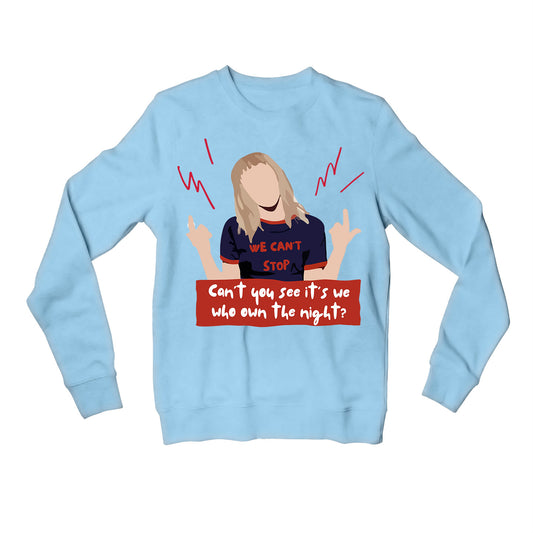 miley cyrus we can't stop sweatshirt upper winterwear music band buy online united states of america usa the banyan tee tbt men women girls boys unisex black