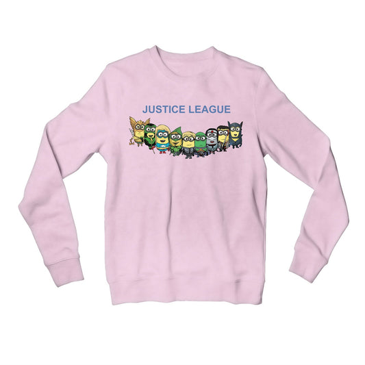 Minions Sweatshirt - Justice League Sweatshirt The Banyan Tee TBT for men women girls h&m amazon branded winterwear ladies upper jackets meesho flipkart