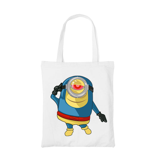 minions supermin tote bag hand printed cotton women men unisex