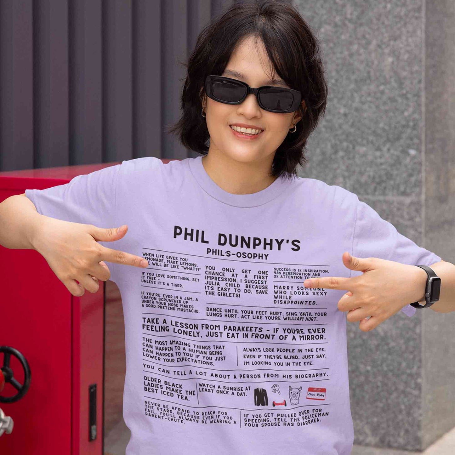 modern family the dunphy doctrine t-shirt tv & movies buy online united states of america usa the banyan tee tbt men women girls boys unisex lavender