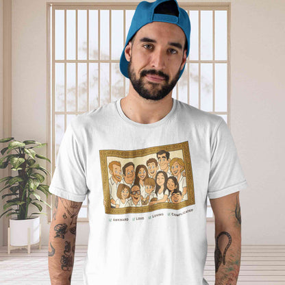 modern family the family frame t-shirt tv & movies buy online united states of america usa the banyan tee tbt men women girls boys unisex white