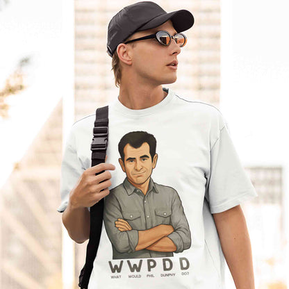 modern family what would phil do t-shirt tv & movies buy online united states of america usa the banyan tee tbt men women girls boys unisex white