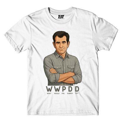 modern family what would phil do t-shirt tv & movies buy online united states of america usa the banyan tee tbt men women girls boys unisex white