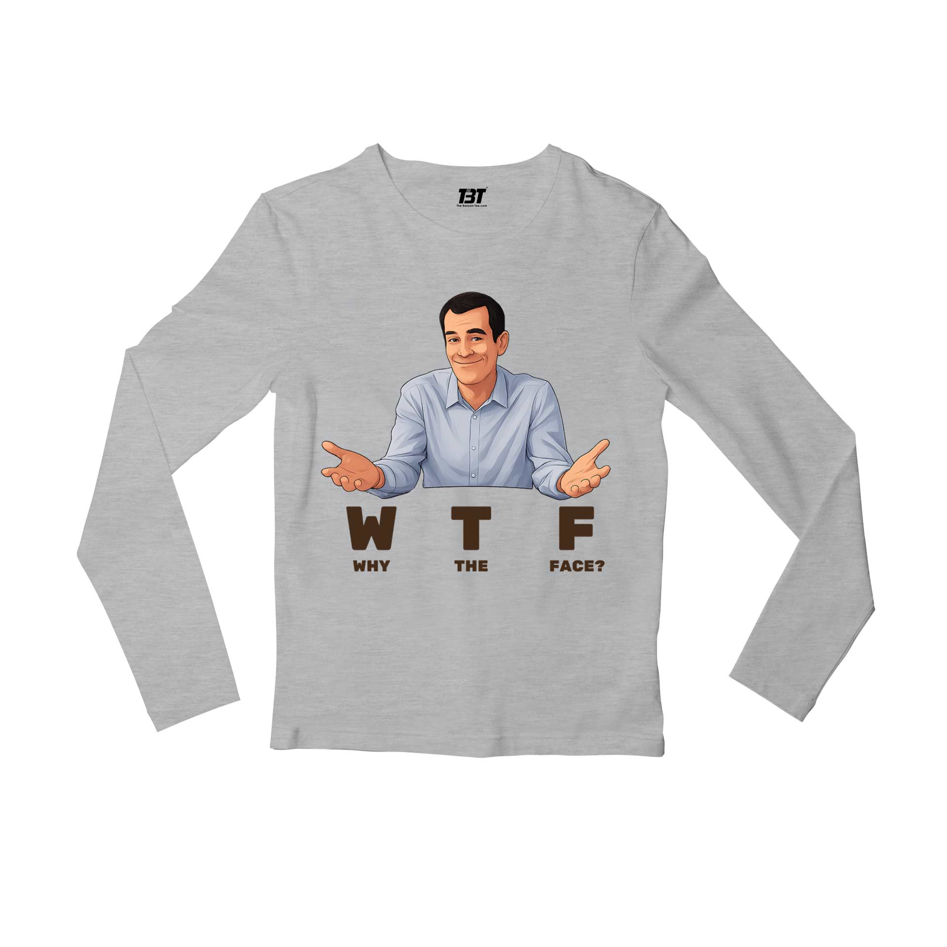 modern family why the face full sleeves long sleeves tv & movies buy online india the banyan tee tbt men women girls boys unisex gray