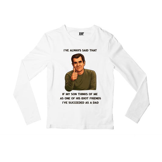 modern family succeeded as a dad full sleeves long sleeves tv & movies buy online india the banyan tee tbt men women girls boys unisex white