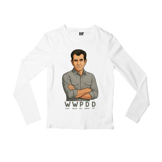 modern family what would phil do full sleeves long sleeves tv & movies buy online india the banyan tee tbt men women girls boys unisex white