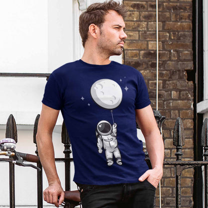 graphic moon balloon t-shirt printed graphic stylish buy online united states usa the banyan tee tbt men women girls boys unisex navy 