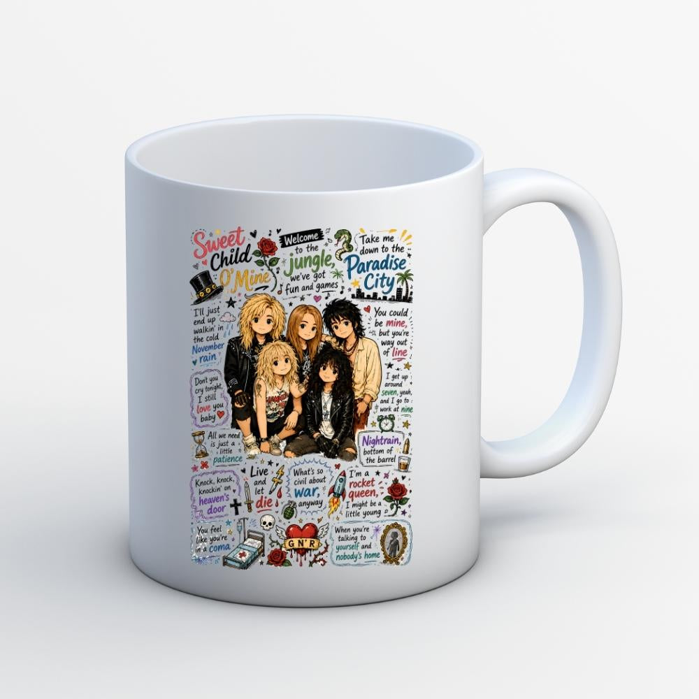 guns n' roses appetite for doodles mug coffee ceramic music band buy online united states usa the banyan tee tbt men women girls boys unisex  
