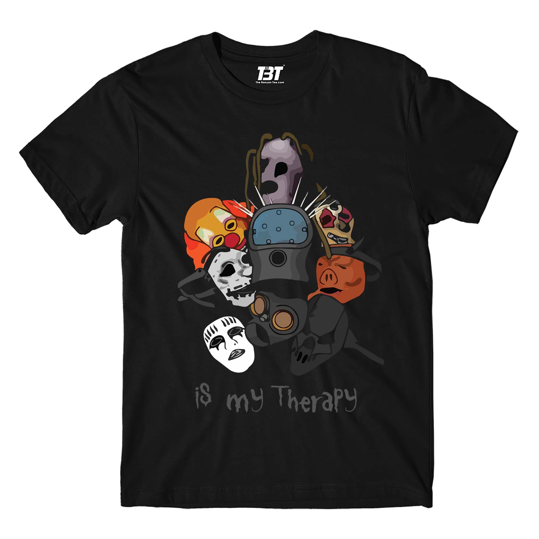 slipknot my therapy t-shirt music band buy online united states of america usa the banyan tee tbt men women girls boys unisex black