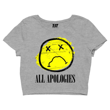 nirvana all apologies crop top music band buy online united states of america usa the banyan tee tbt men women girls boys unisex gray