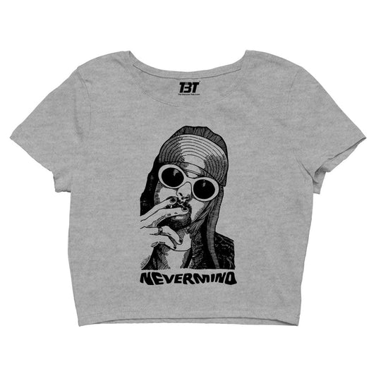 nirvana kurt never minds crop top music band buy online united states of america usa the banyan tee tbt men women girls boys unisex gray