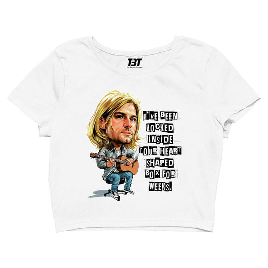 nirvana heart shaped box crop top music band buy online united states of america usa the banyan tee tbt men women girls boys unisex white