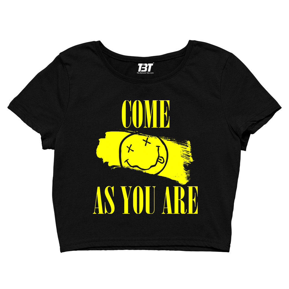 nirvana as you are crop top music band buy online united states of america usa the banyan tee tbt men women girls boys unisex black