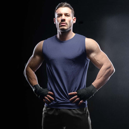 navy blue sleeveless tshirts gym vests by the banyan tee buy cheap gym tshirts in united states of america usa vests for men