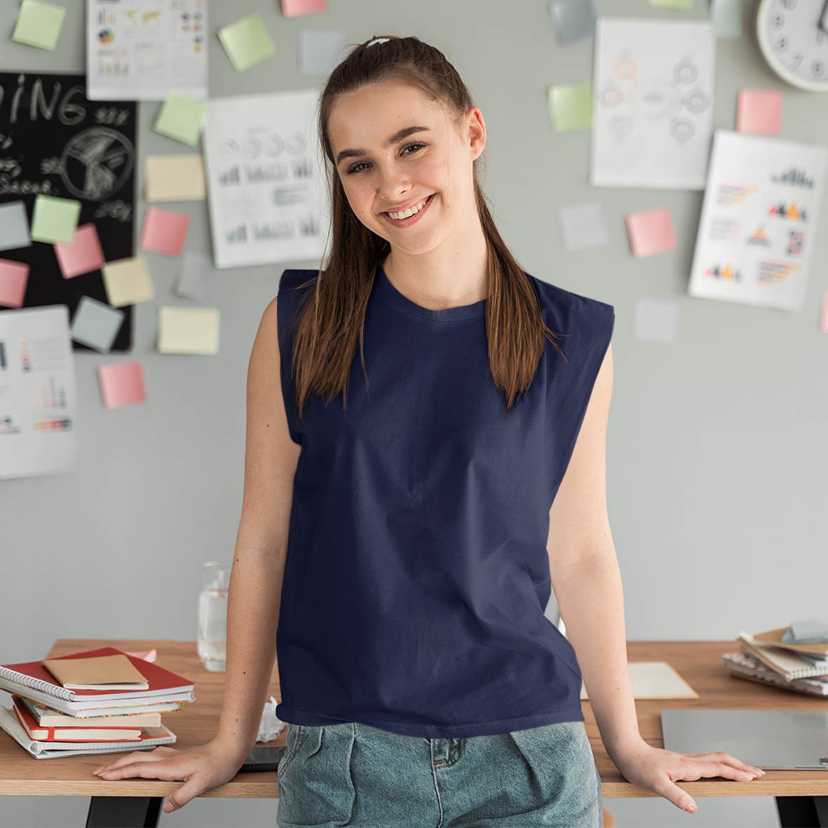 navy blue sleeveless tshirts gym vests by the banyan tee buy cheap gym tshirts in united states of america usa vests for men