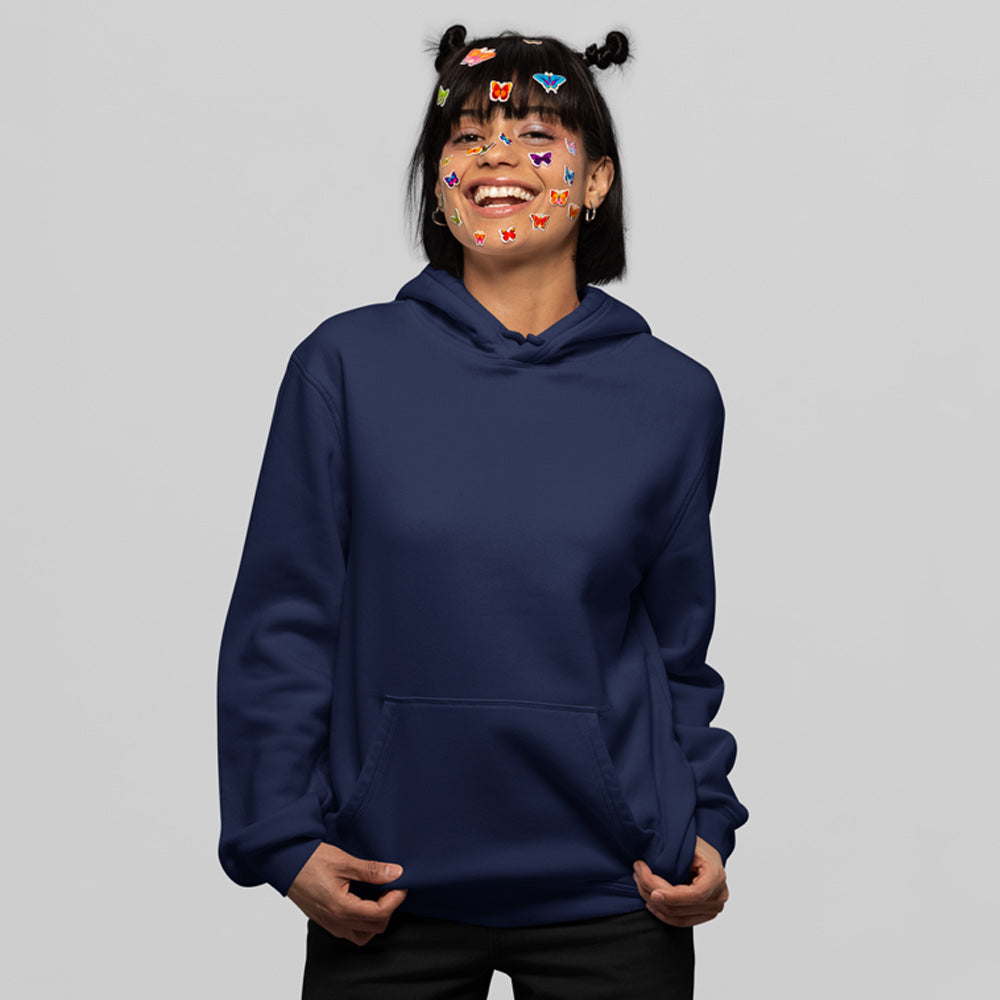 navy blue the banyan tee plain solid hoodie hooded sweatshirt for men women unisex