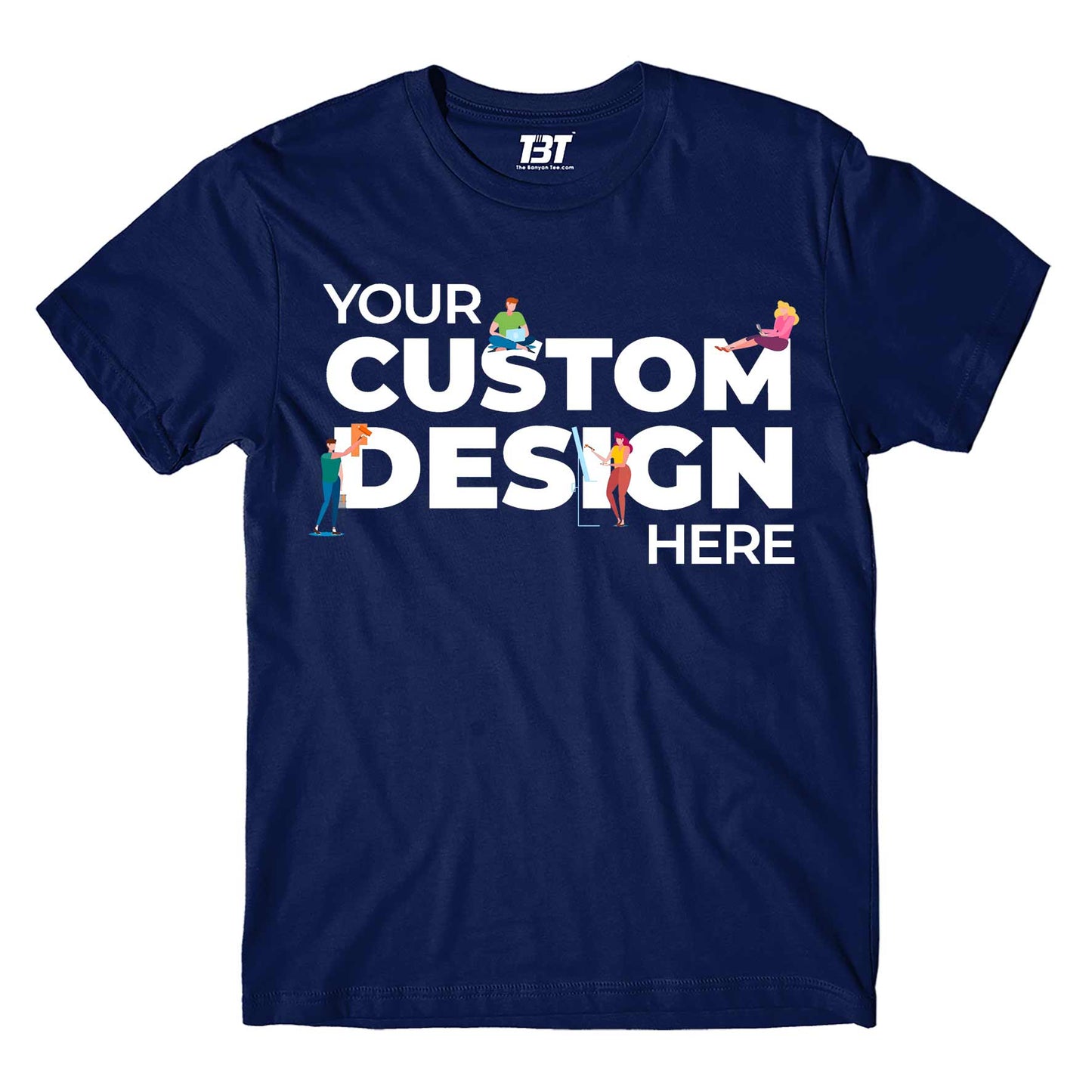 custom t shirt customized tee your design here the banyan tee personalized shirt navy blue